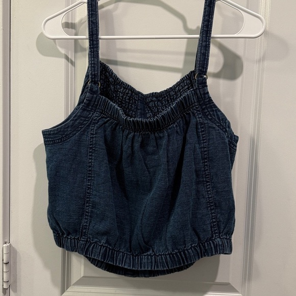 Anthropologie - Pilcro - Chambray Button-Front Bubble-Hem Top - Picture 9 of 12